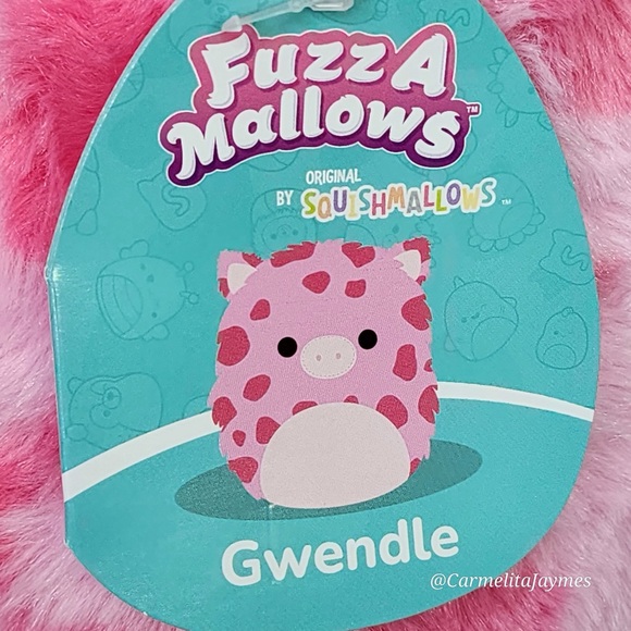 GWENDLE 🐷 Pink Spotted HTF Fuzzamallow Original Squishmallows By Kellytoy NWT - Picture 2 of 7